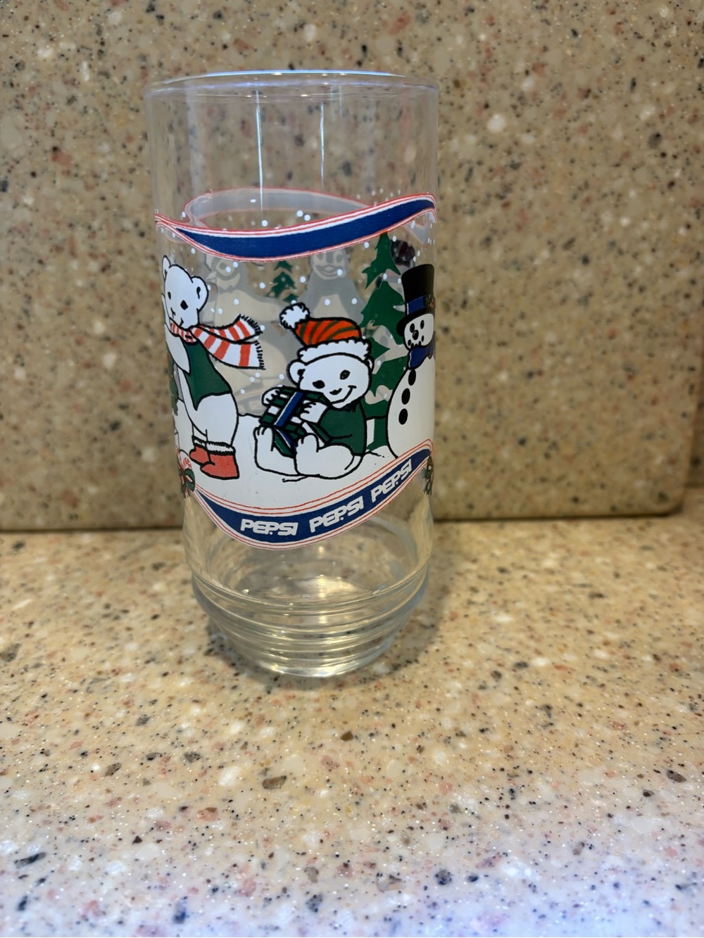 1990s Vintage Pepsi Collectible Christmas Glass, 16 oz